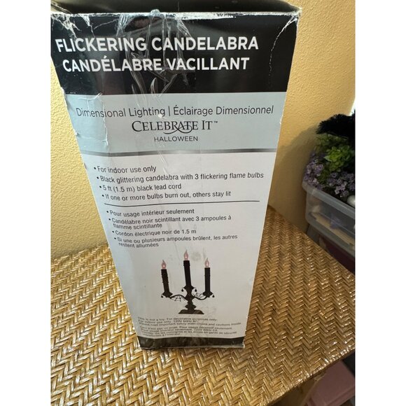 Halloween Celebrate It Candelabra Lamp With LED Flickering Candle - Picture 11 of 14